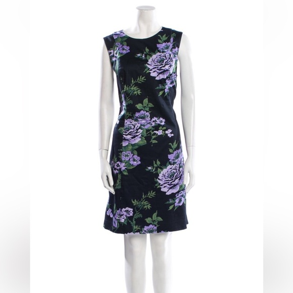 Carolina Herrera Italy Paneled Floral Print Mini Dress Excellent $1,890. Size 2 - Picture 2 of 11